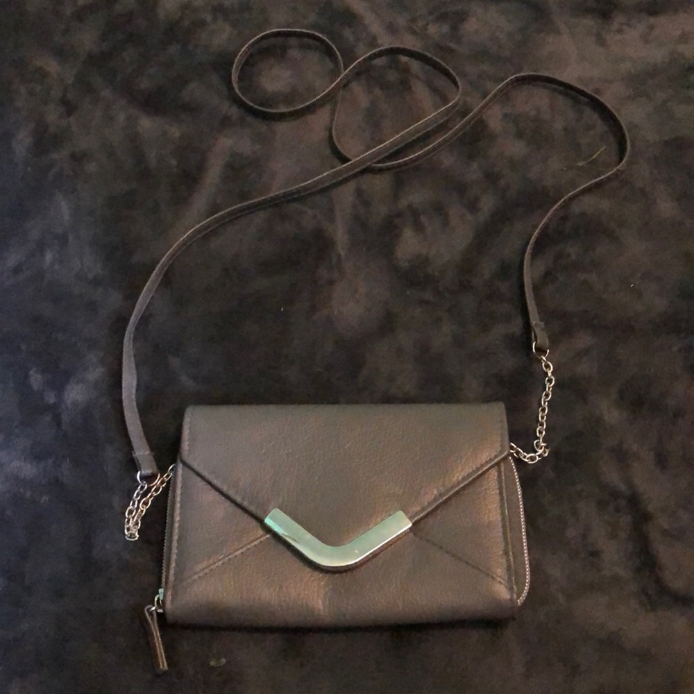 Gray crossbody handbag